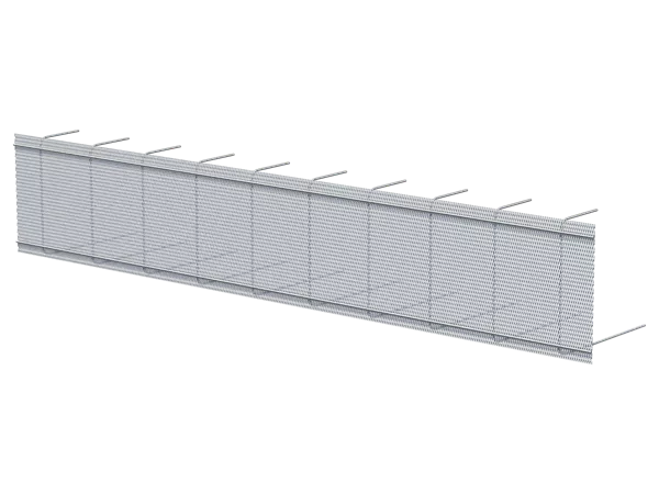 AES en métal déployé 55 cm, hauteur 43 cm,  longeur 250 cm