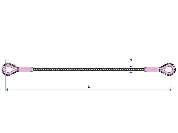 Drahtseilstruppen D=9 - 2100/ L= 2.0m