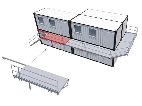 Air-Step-Modul Längsseitig Aufbau Treppe Mitte