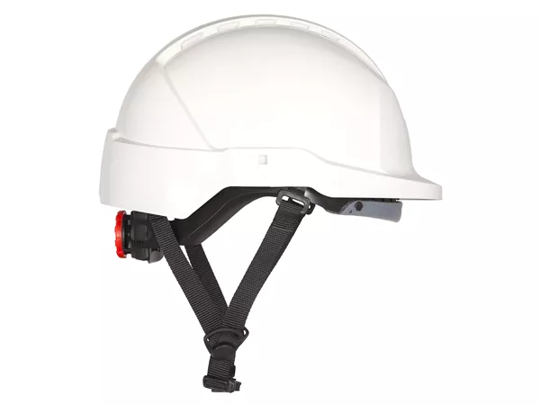 Casque blanc KiBo, jugulaire 4 points